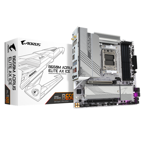 GIGABYTE B650M AORUS ELITE AX ICE AMD Ryzen 7000シリーズ対応